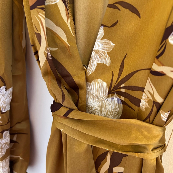 EXPRESS x ROCKY BARNES Floral Wrap Tie Waist Maxi Dress Size XS/Small - Picture 11 of 17